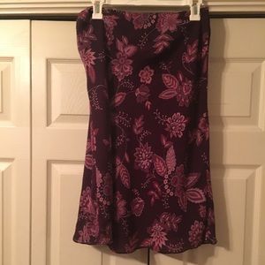 Perfect purple midi skirt with pink flowers